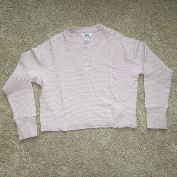 Girls Size Medium (8/10) Athleta Girl Settle In Waffle Sweatshirt - Daisy Purple - Picture 5 of 10